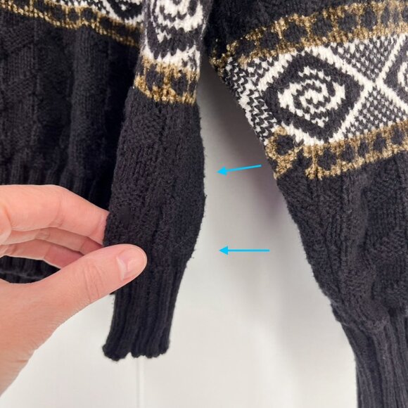 VTG CHAPS Ralph Lauren Chunky Sweater Crewneck Western Aztec USA Made Size Large - Picture 6 of 16